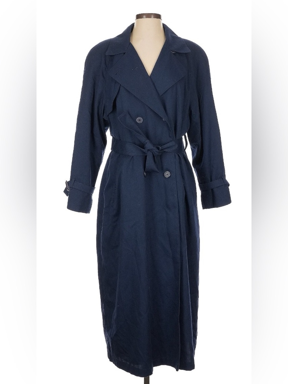 London Fog Navy Double-Breasted Trench Coat